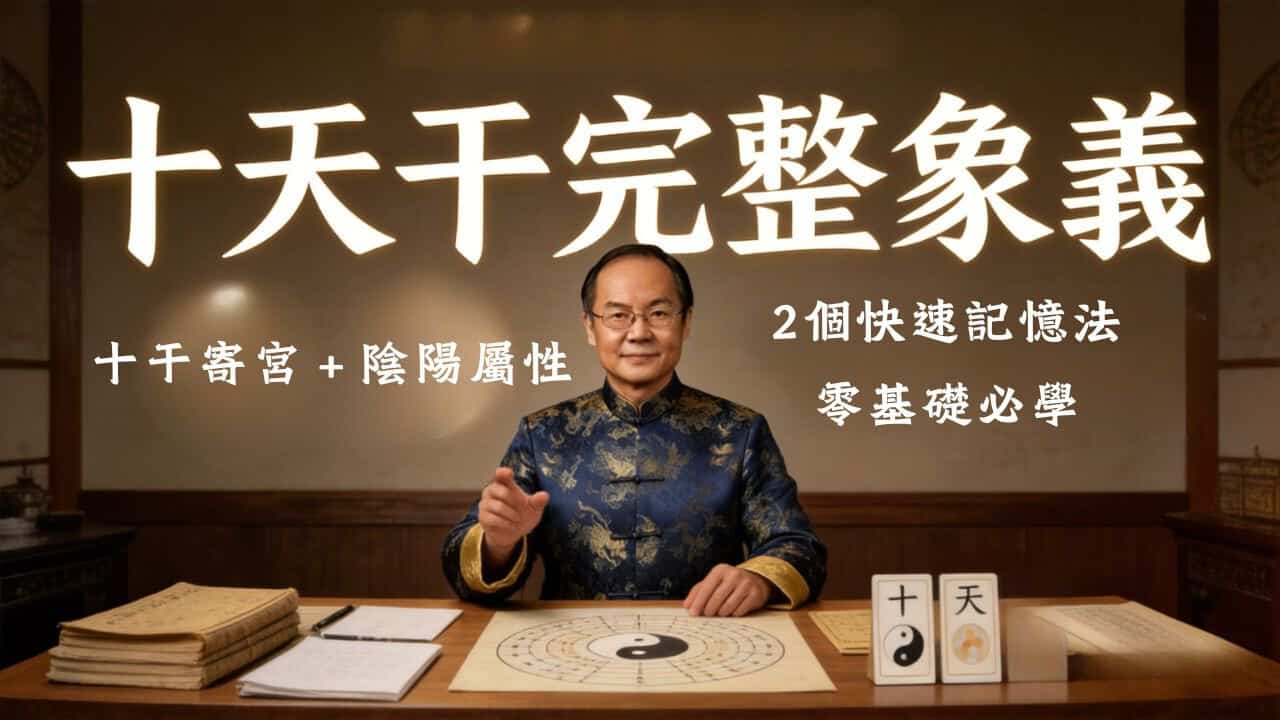 道法大六壬免費課程第三堂,十天干完整象義、十干寄宮與陰陽屬性入門教學