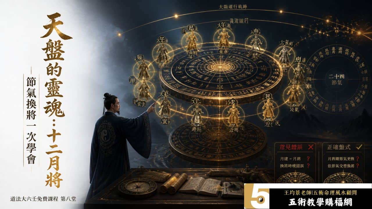道法大六壬免費課程第八堂，天盤與十二月將完整解析，節氣換將規則與常見錯誤案例