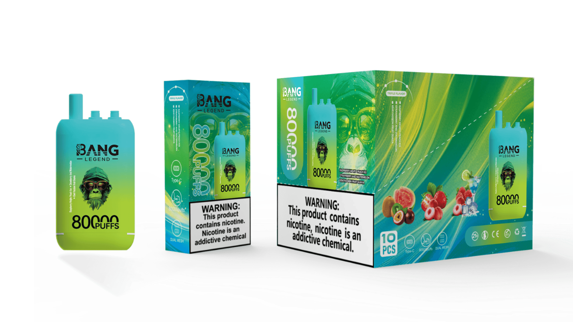 Bang Legend 80000 Raspberry Mojito Peach Ice/Strawberry Watermelon/Kiwi Passionfruit Guava