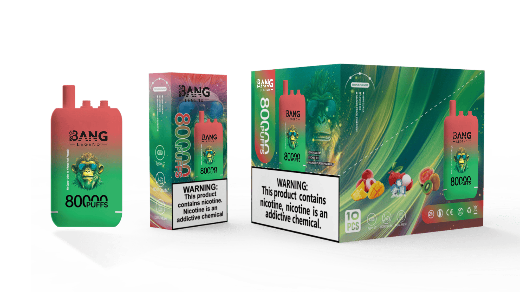 Bang Legend 80000 Kiwi Passionfruit/Lychee Ice/Mango Peach Pineapple