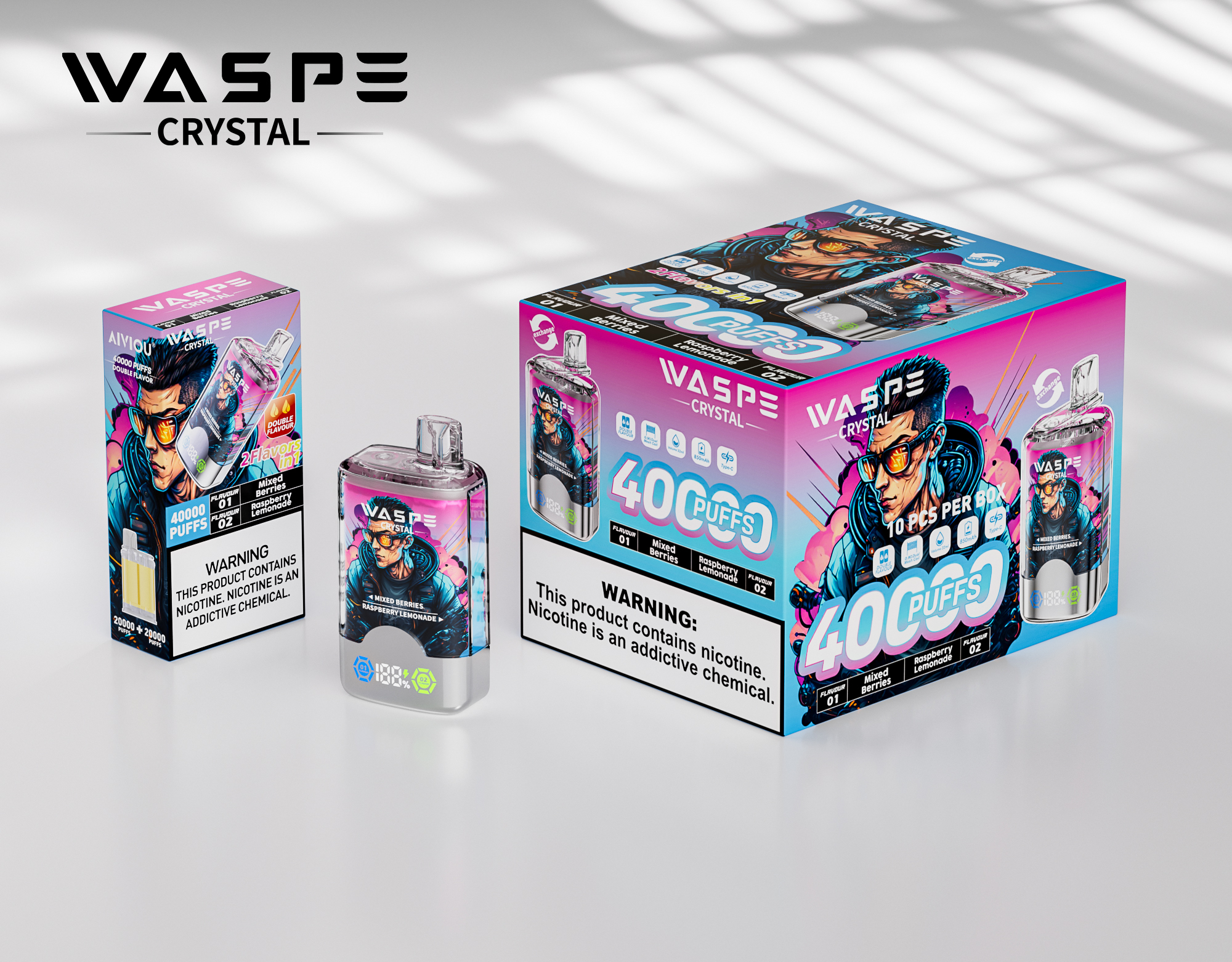 WASPE Crystal 40000 Mixed Berries/Raspberry Lemonade – Bild 3