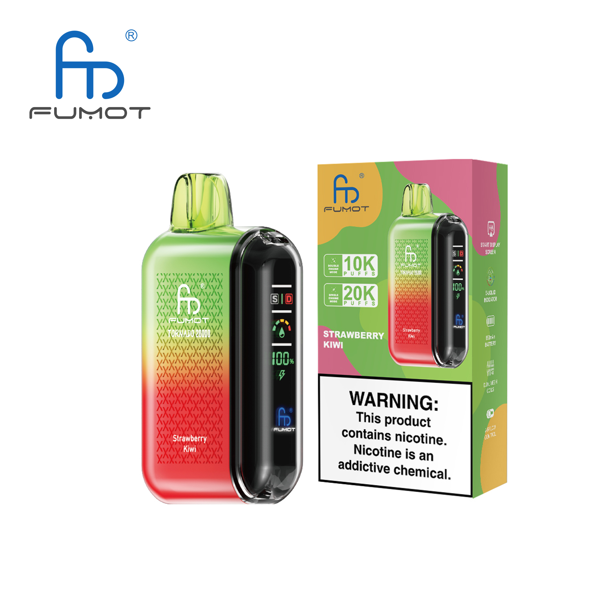 Fumot Tornado 20000 Strawberry Kiwi – Bild 3