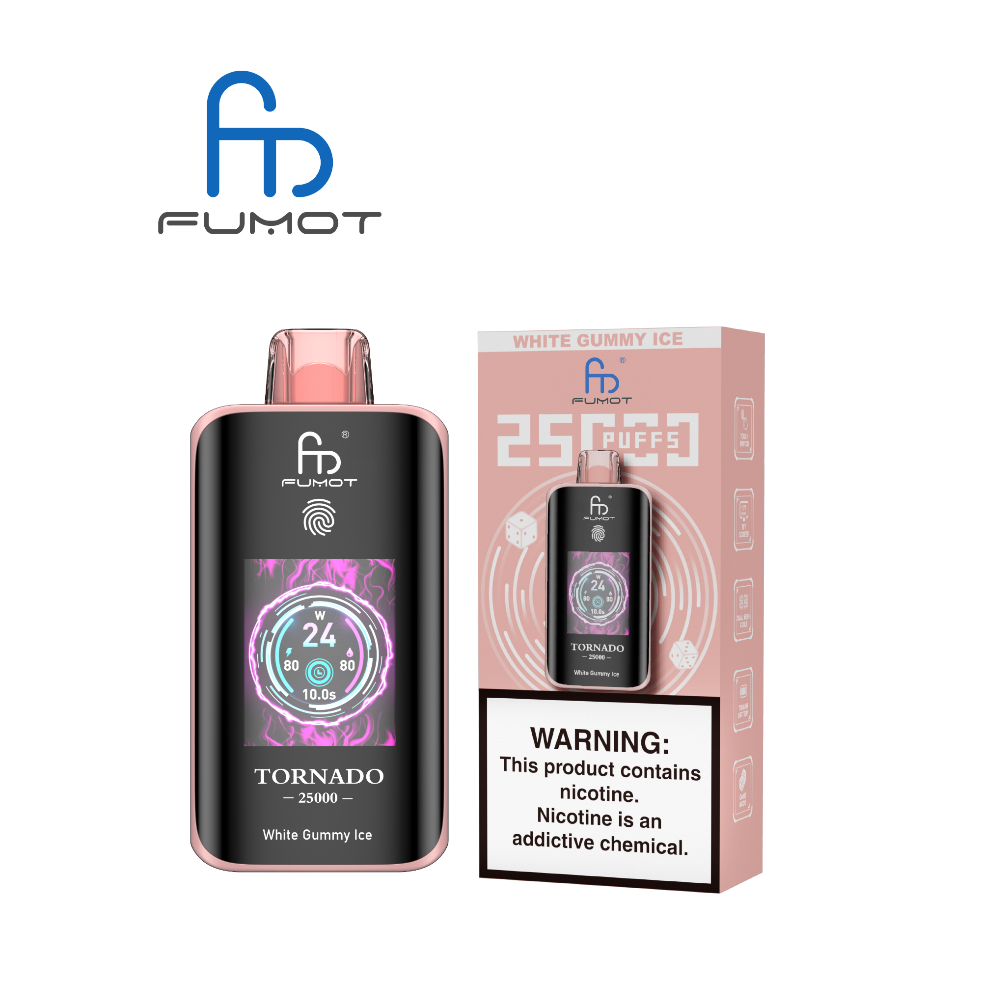 Fumot Tornado 25000 White Gummy Ice – Bild 3
