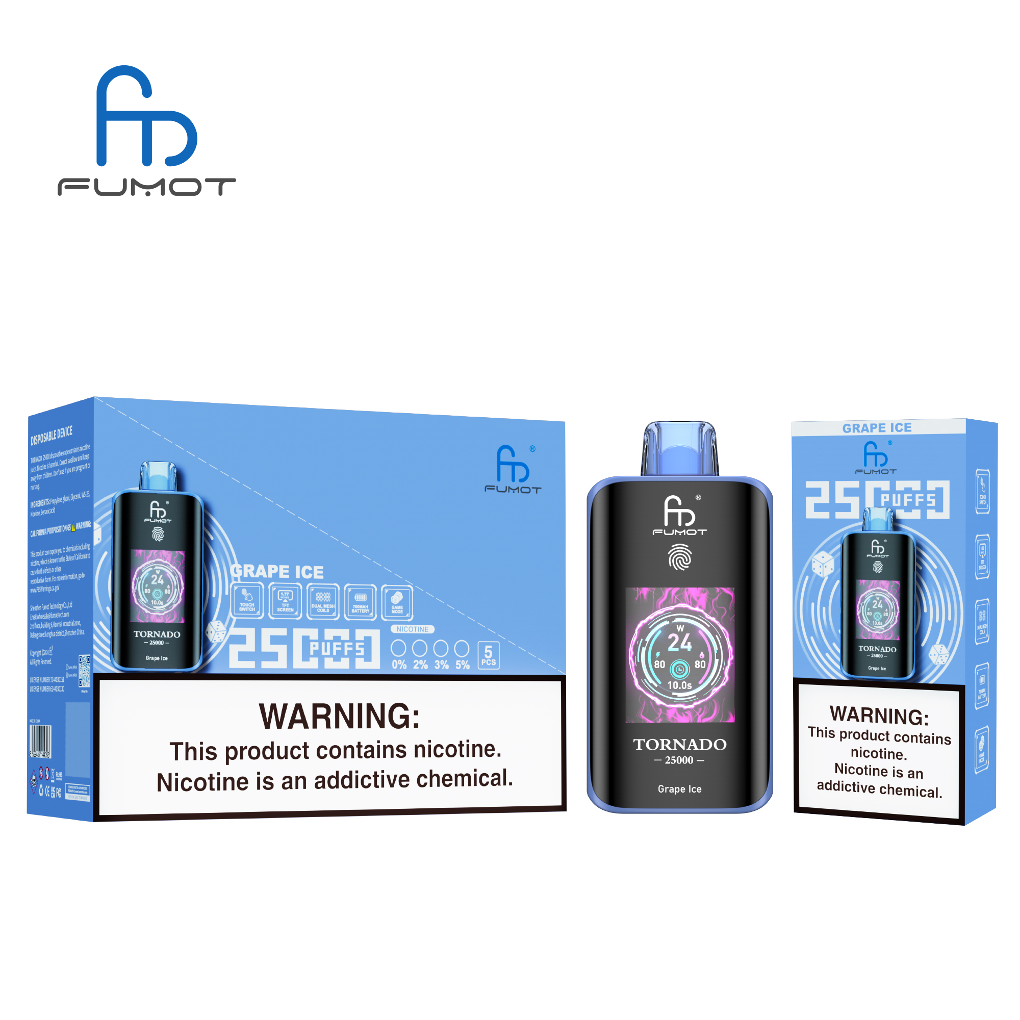 Fumot Tornado 25000 Grape Ice – Bild 4
