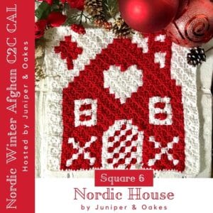 Free Nordic House C2C Blanket Square | Christmas Afghan Crochet Along