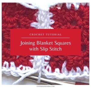 Close-up of red and white crochet blanket with slip stitch technique.