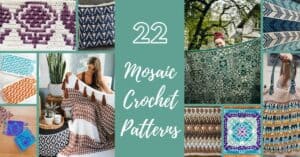 Colorful mosaic crochet patterns and designs for home decor and accessories.