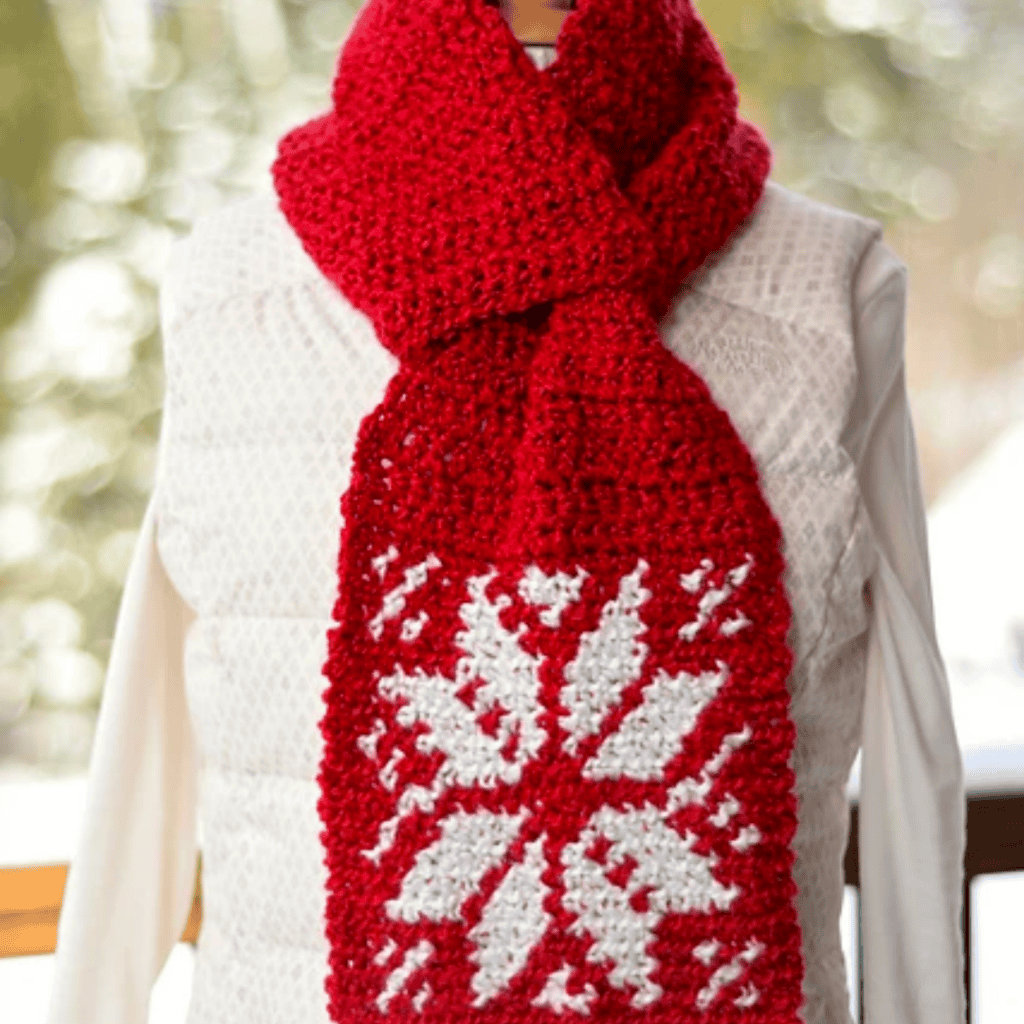 SNOWFLAKE KEYHOLE SCARF BY A CROCHETED SIMPLICITY