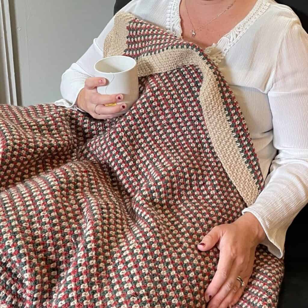 moss stitch lapghan crochet pattern by juniper and oakes