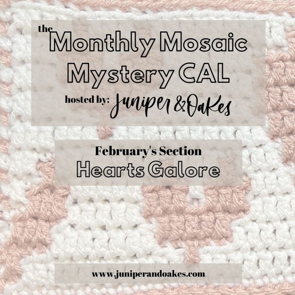 Hearts Galore Mosaic crochet pattern by juniper and oakes