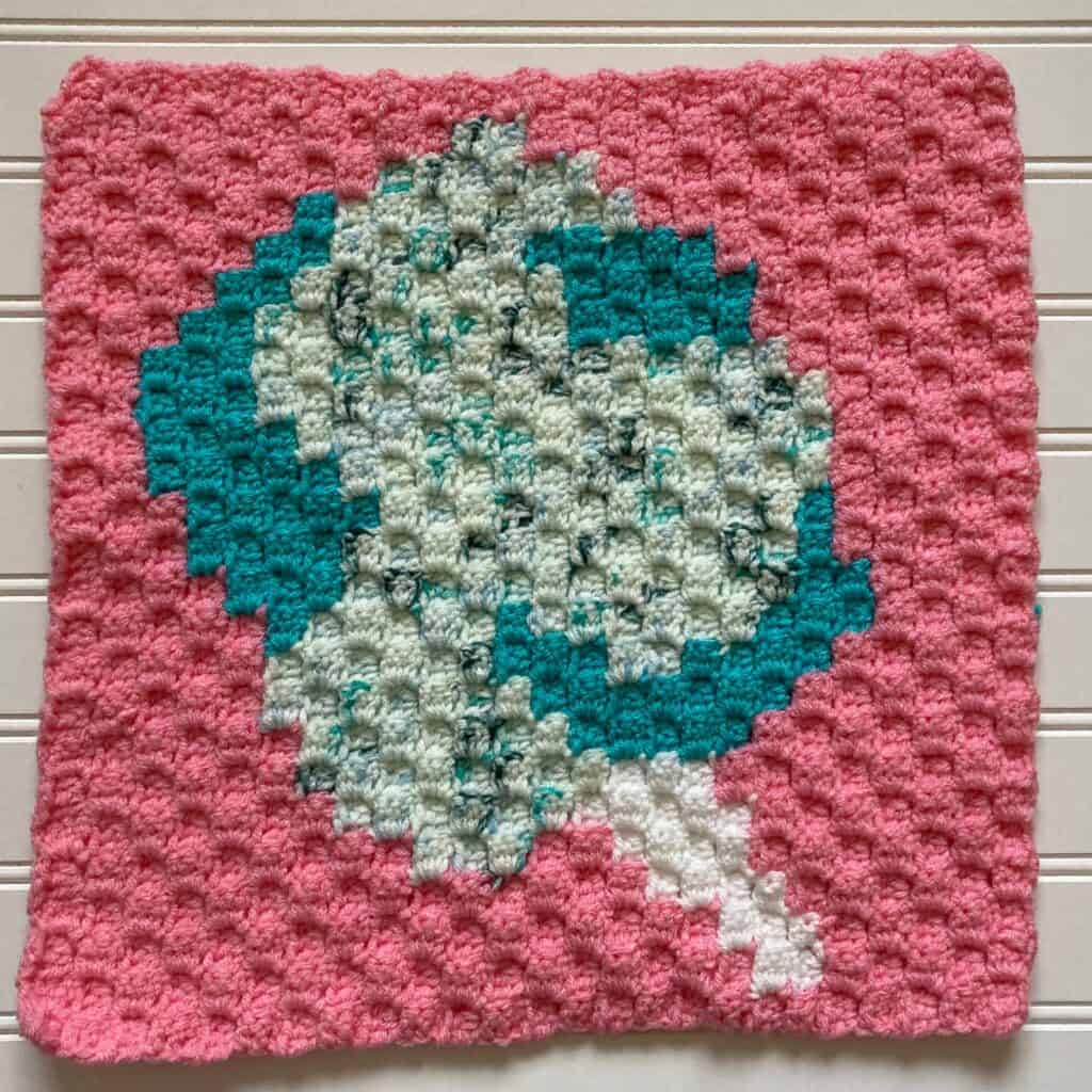 pink and blue cotton candy c2c square crochet pattern