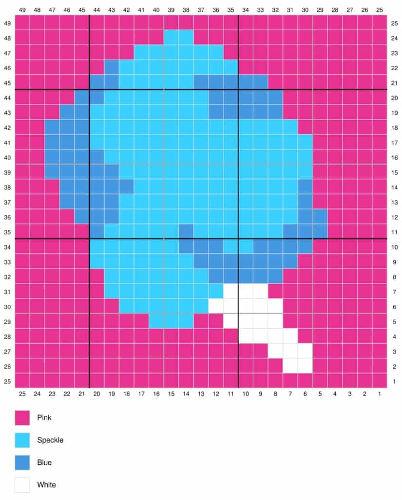 free C2C chart of a blue cotton candy on a pink background
