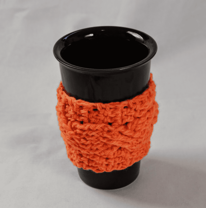 Free Cabled Coffee Sleeve Crochet Pattern