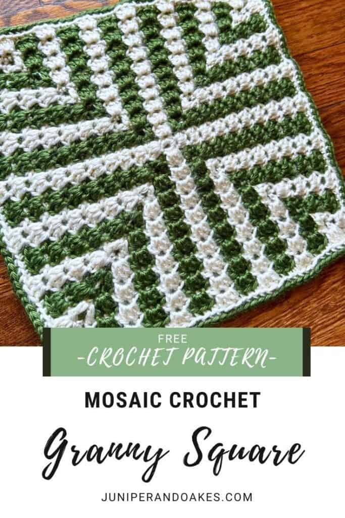 Mosaic crochet granny square pattern for beginners and crafters.
