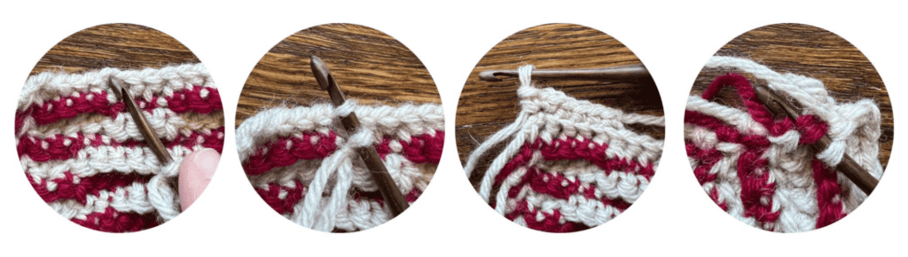 Photo tutorial for back of crochet envelope border