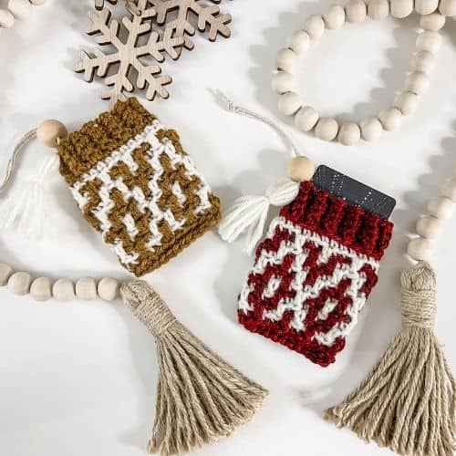 Mosaic Crochet Gift Card Cozy by MJ's off the Hook Designs