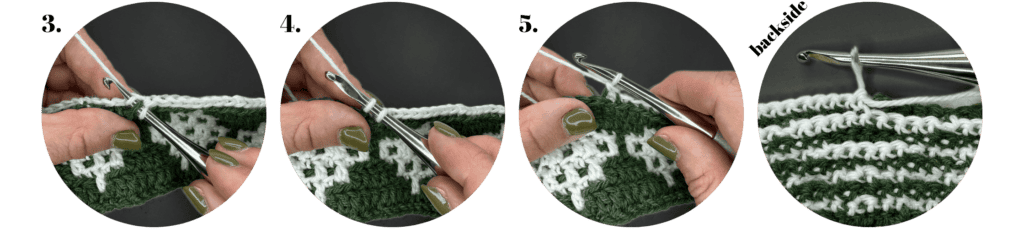 tutorial for anchored stitch in overlay mosaic crochet