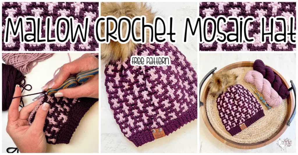 Mallow Crochet Mosaic Hat by Marly Bird