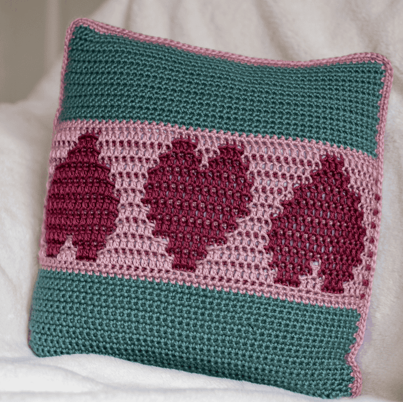 Simply Love Mosaic Crochet Pillow by Elimee Designs
