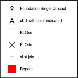 Key for the Mosaic Crochet Chart