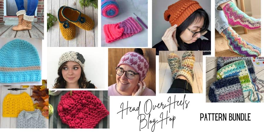 Crochet heart ear warmer in vibrant colors, perfect for winter accessories. Free pattern for cozy, h.