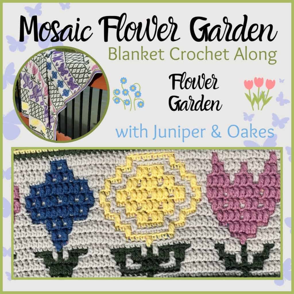 Mosaic Crochet Flower Blanket - Flower Garden in Multiple Colors