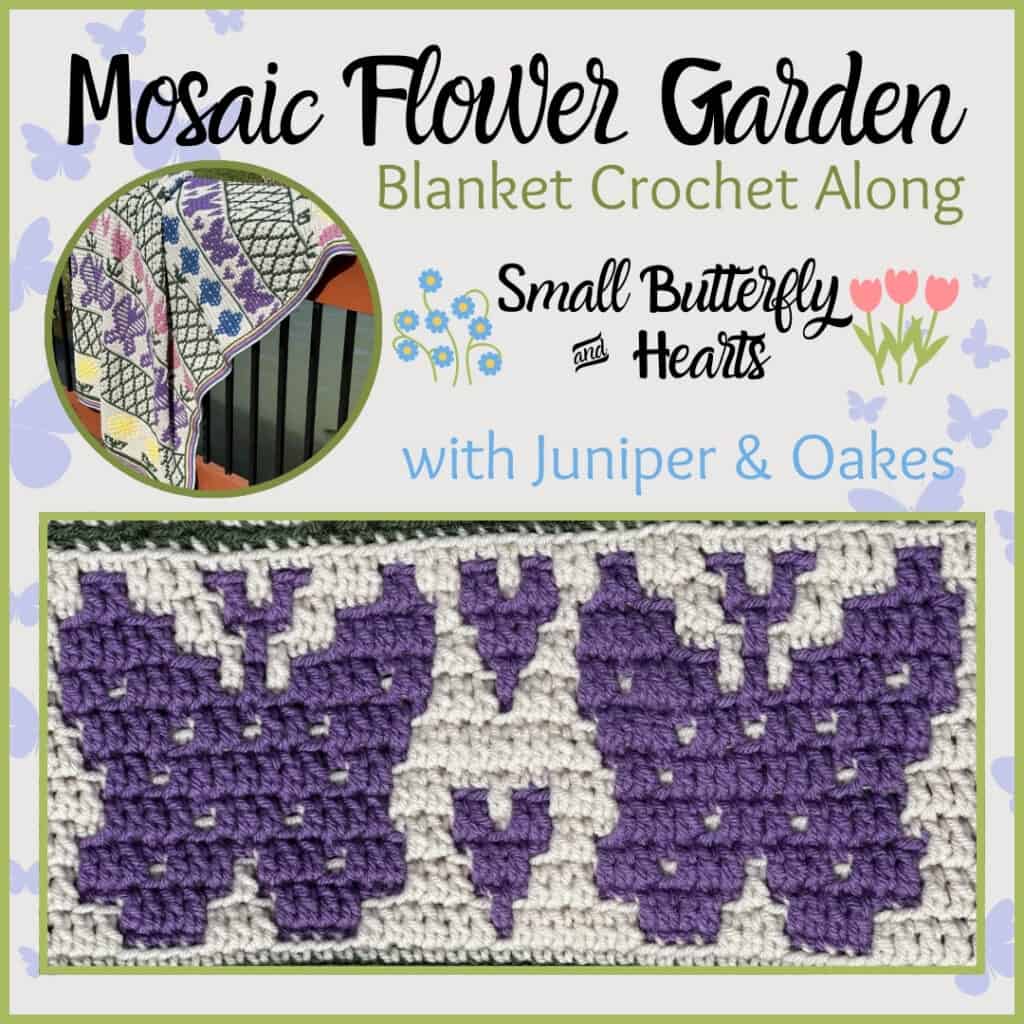 Mosaic Crochet Flower Blanket - Small Butterfly and Hearts Thumbnail