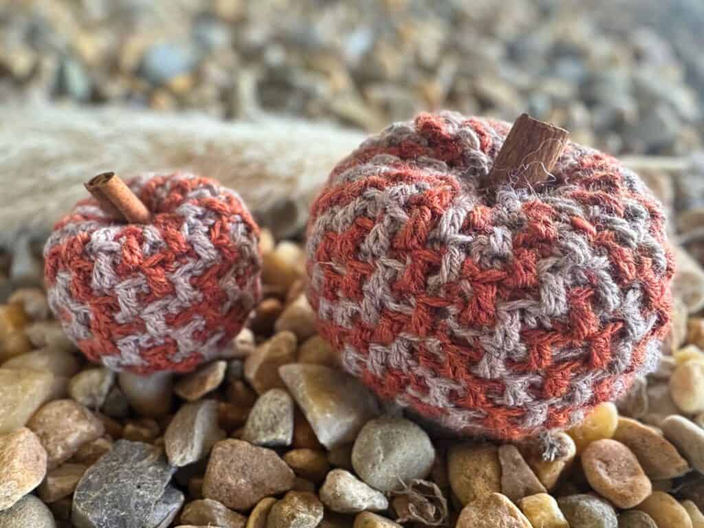Argyle Mosaic Crochet Pumpkins
