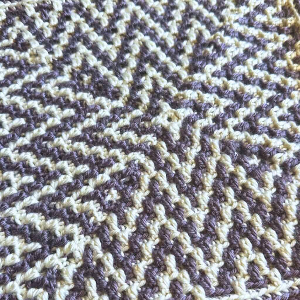 Detail of the Mosaic ZiggyZag Crochet Blanket