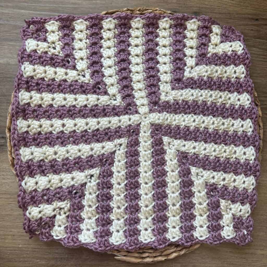 The Mosaic Granny Square, shown with 24 rounds for the Mosaic Grannies Collection