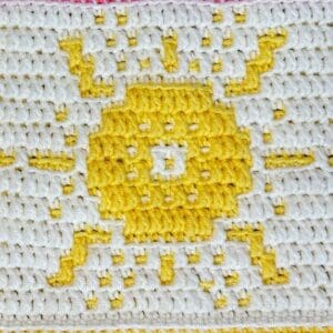 Hand-stitched sunflower mosaic for Great Summer Mosaic CAL.