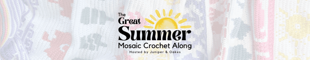 Vibrant Summer Mosaic Crochet Art by Juniper and Oakes.