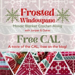 Frosted Windowpane Mosaic Crochet Snowflake Blanket by Juniper and Oakes.