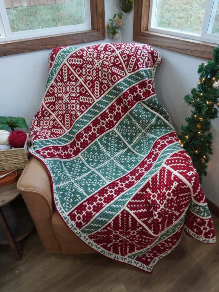 Full version of the Frosted Windowpane Blanket