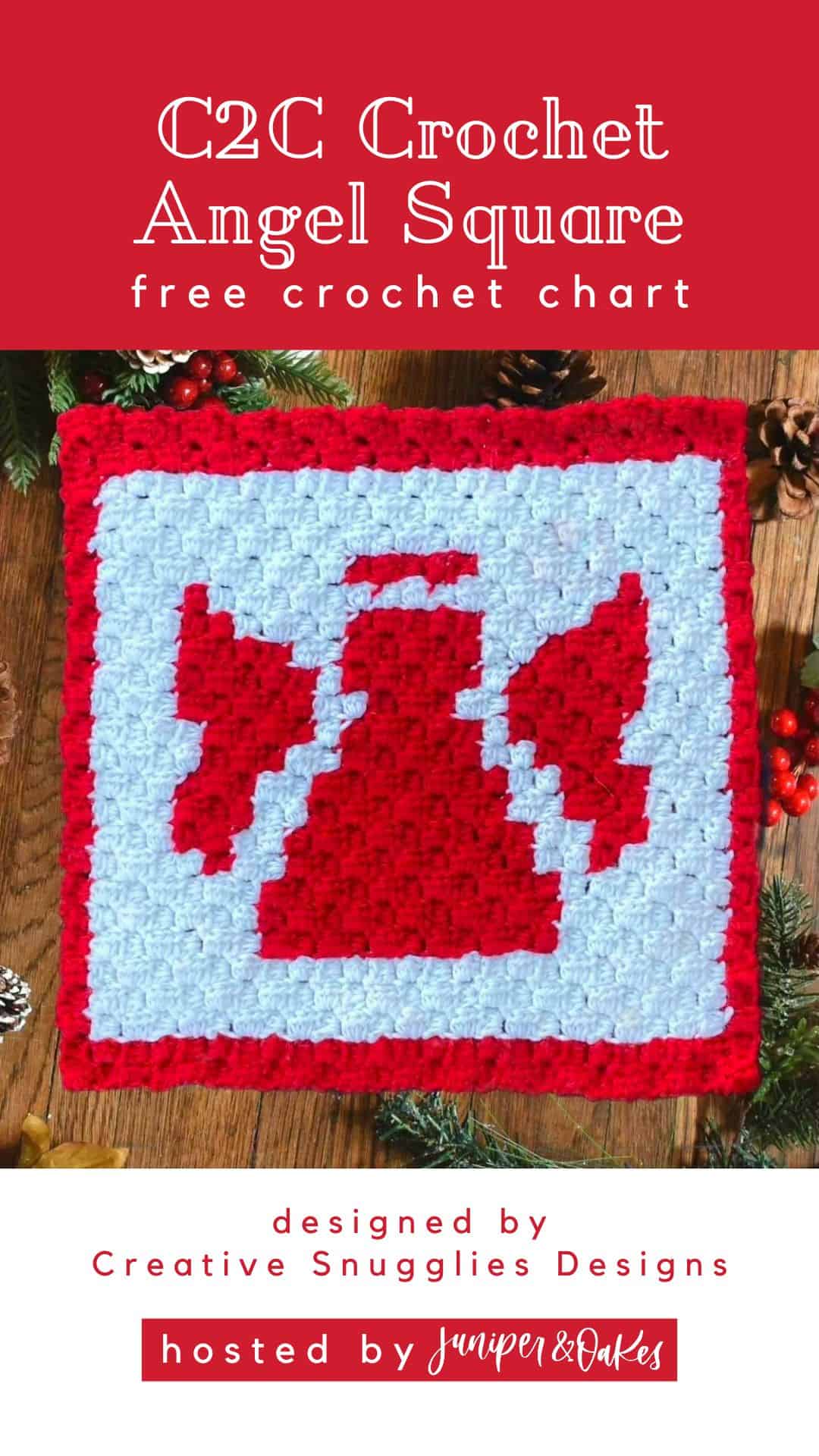 Pin the C2C crochet angel pattern + free chart on Pinterest