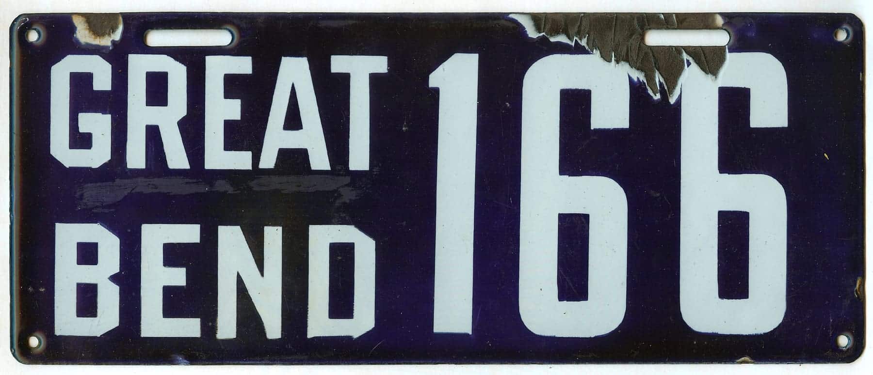 Great Bend pre-state license plate #166.