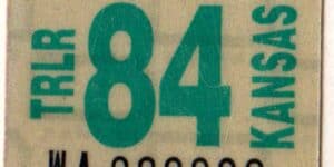 Kansas 1984 trailer license plate sticker Wallace county #WA-000226