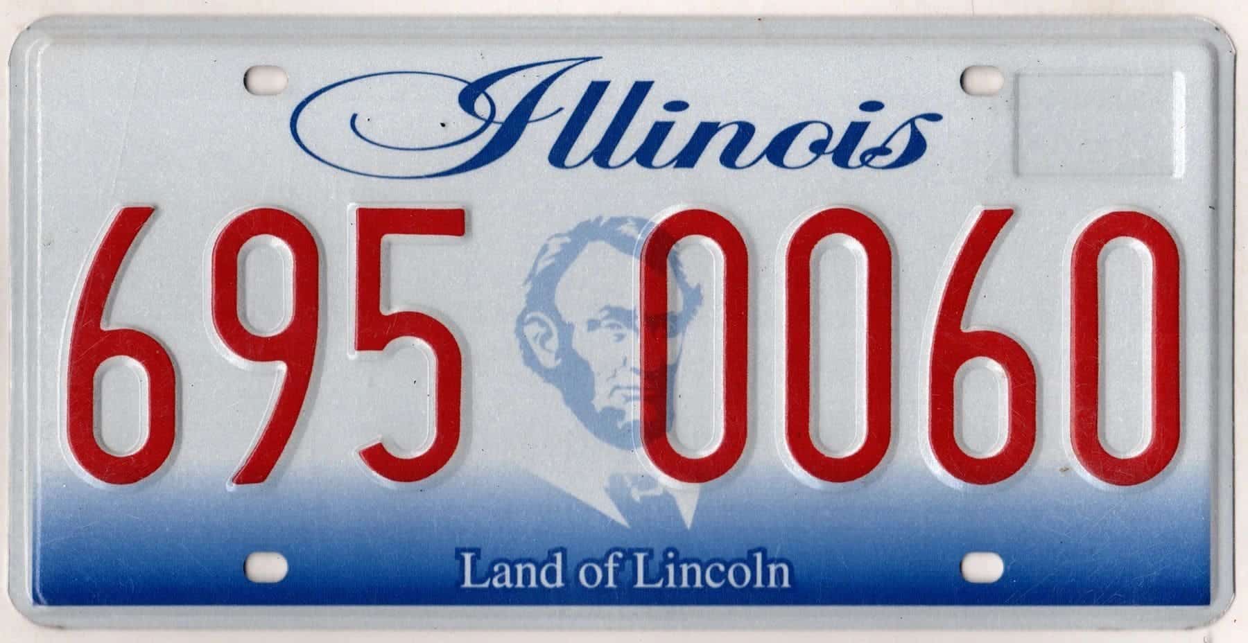 Illinois undated car license plate #695 0060