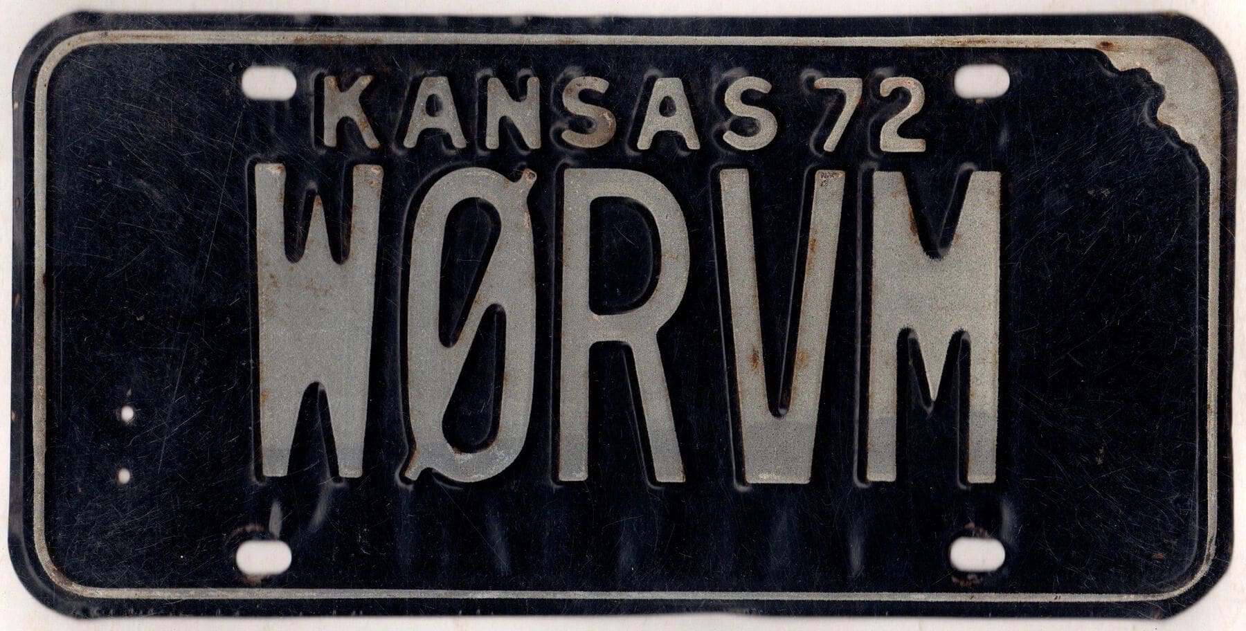 Kansas 1972 ham radio license plate #W0RVM