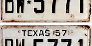 Texas 1957 car license plate pair #BW-5771