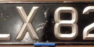 England London 1955 car license plate #PLX826
