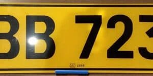 South Africa Brandfort car license plate #OBB 7230