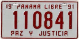 Panama 1991 license plate #110841