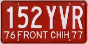 Mexico 1976 1977 Chihuahua license plate #152-YVR