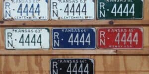 Kansas 1960 1961 1962 1963 1964 1965 1966 car license plates Reno county #RN-4444