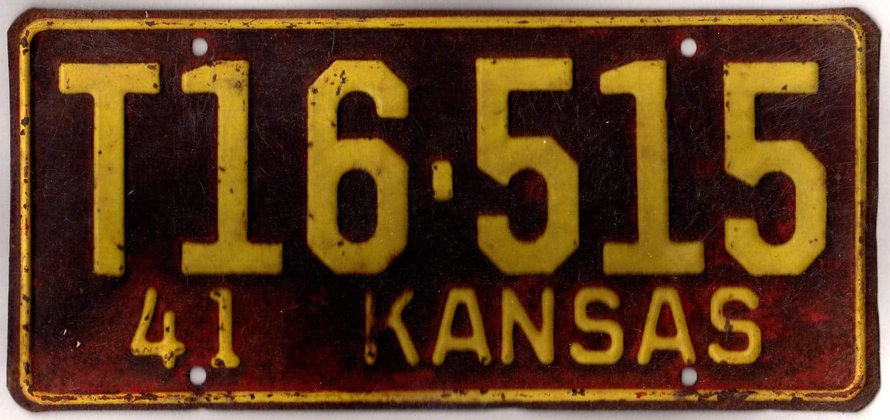 Kansas 1941 truck license plate Douglas county #T16-515