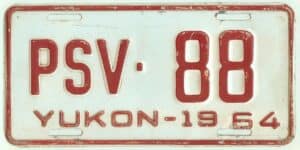 Canada Yukon 1964 Public Service Vehicle license plate #PSV-88
