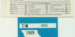 Missouri 1969 vehicle inspection decal #4558