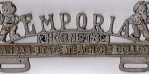 Emporia Hornets Kansas State Teachers College license plate topper