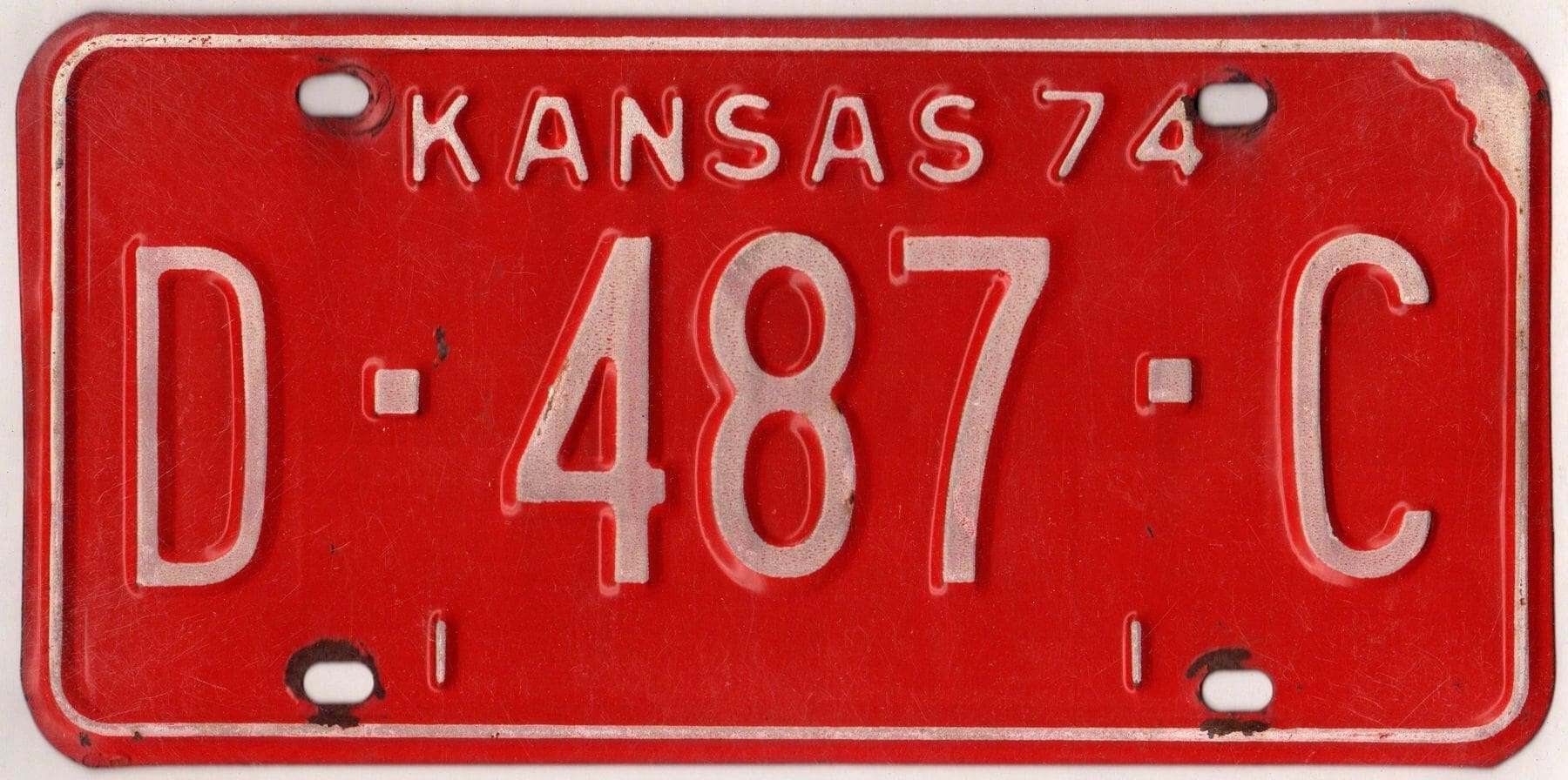 Kansas 1974 dealer license plate #D-487-C